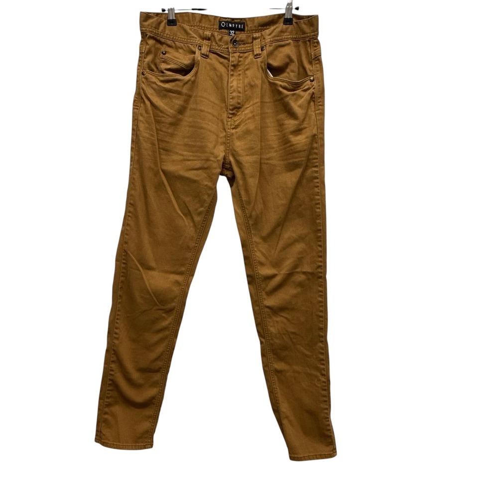 Empyre Verge Mens Slim Fit Tapered Pants Tan Brown Size 32 Skate Casual